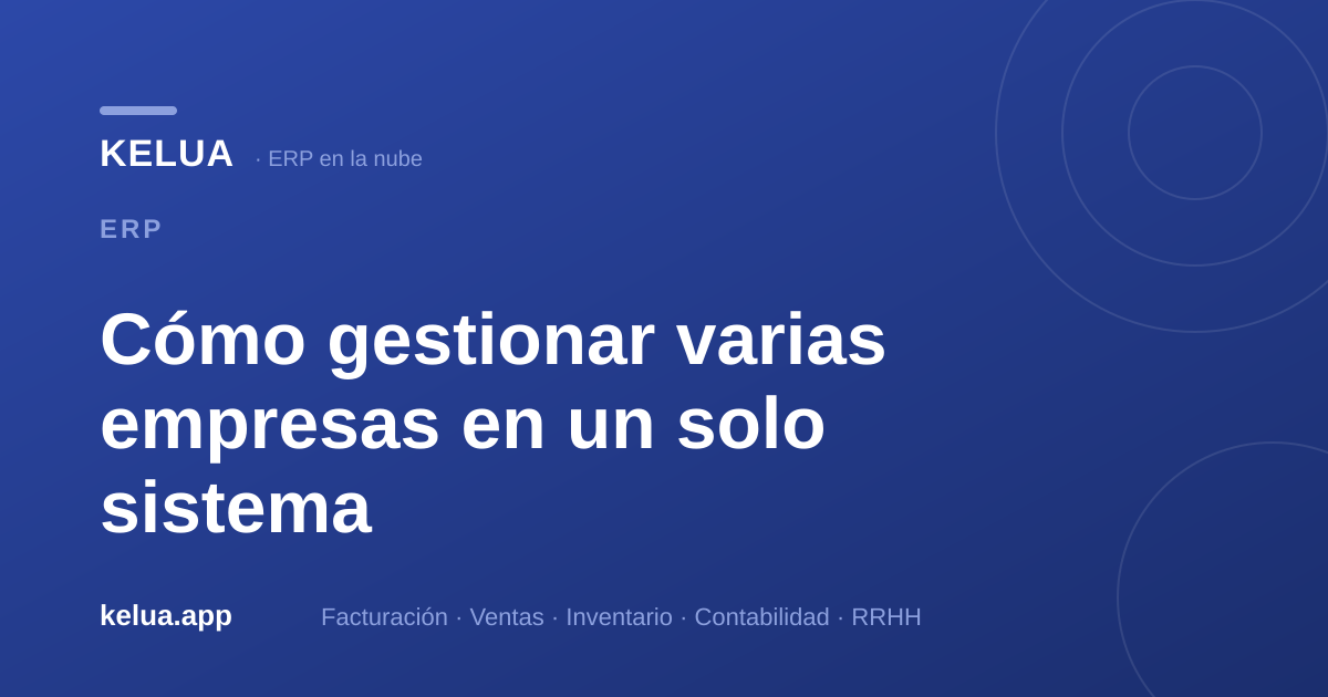 Cómo gestionar varias empresas en un solo sistema